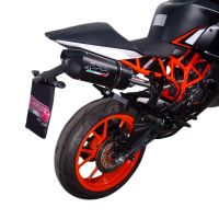 Escape compatible con Ktm Rc 200 2014-2021, Furore Nero, Escape racing, silenciador con tubo de conexion, articulo sin homologacion 