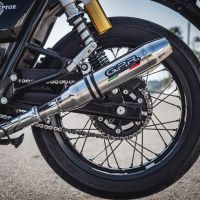 Escape compatible con Royal Enfield Interceptor 650 2019-2020, Deeptone Inox, Par de terminales de escape homologados, con db killer extraíble, catalizadores y tubo de conexión específico 