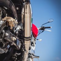 Escape compatible con Royal Enfield Interceptor 650 2019-2020, Deeptone Inox, Par de terminales de escape homologados, con db killer extraíble, catalizadores y tubo de conexión específico 