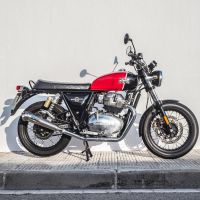 Escape compatible con Royal Enfield Continental 650 2019-2020, Powercone Evo, Par de terminales de escape homologados, con db killer extraíble, catalizadores y tubo de conexión específico 