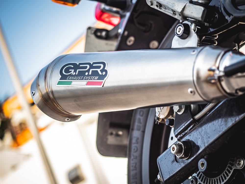 Escape compatible con Royal Enfield Continental 650 2019-2020, Powercone Evo, Par de terminales de escape homologados, con db killer extraíble, catalizadores y tubo de conexión específico 