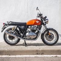 Escape compatible con Royal Enfield Continental 650 2019-2020, Ultracone, Par de terminales de escape homologados, con db killer extraíble, catalizadores y tubo de conexión específico 