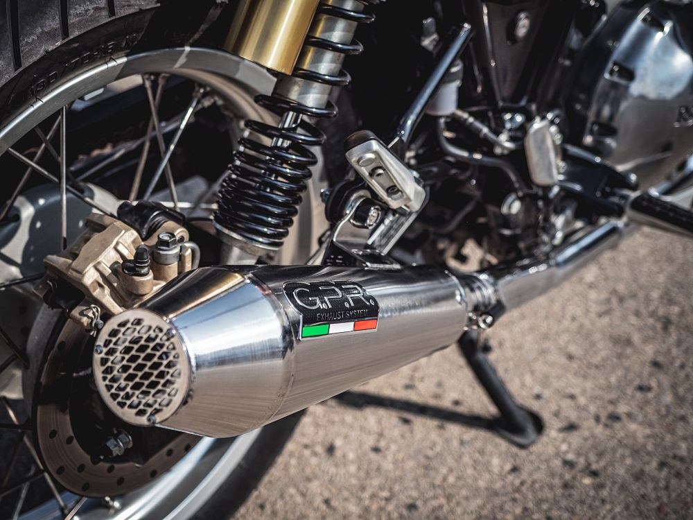 Escape compatible con Royal Enfield Interceptor 650 2021-2024, Ultracone, Par de terminales de escape homologados, con db killer extraíble, catalizadores y tubo de conexión específico 
