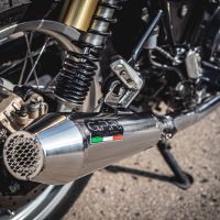Escape compatible con Royal Enfield Interceptor 650 2021-2024, Ultracone, Par de terminales de escape homologados, con db killer extraíble, catalizadores y tubo de conexión específico 