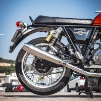 Escape compatible con Royal Enfield Interceptor 650 2021-2024, Ultracone, Par de terminales de escape homologados, con db killer extraíble, catalizadores y tubo de conexión específico 