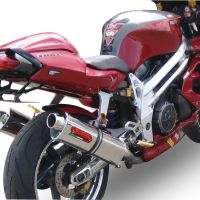 Escape compatible con Aprilia Rsv 1000 R Factory 2006-2010, Trioval, Par de terminales de escape homologados, con db killer extraíbles y tubos de conexión específicos 
