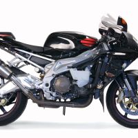 Escape compatible con Aprilia Rsv 1000 R Factory 2006-2010, Gpe Ann. titanium, Par de terminales de escape homologados, con db killer extraíble, catalizadores y tubo de conexión específico 