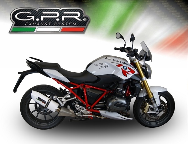 Escape compatible con Bmw R 1200 R 2015 Lc 2015-2016, Albus Ceramic, Escape legal, homologado, silenciador con db killer desmontable y tubo de conexión específico 