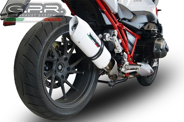 Escape compatible con Bmw R 1200 R 2015 Lc 2015-2016, Albus Ceramic, Escape legal, homologado, silenciador con db killer desmontable y tubo de conexión específico 