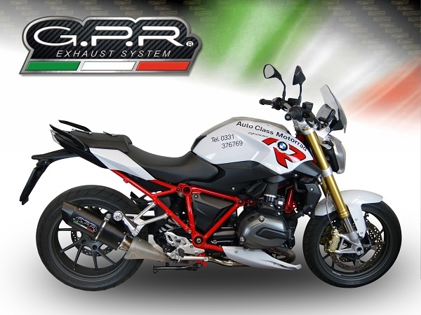 Escape compatible con Bmw R 1200 R 2015 Lc 2015-2016, Furore Nero, Escape legal, homologado, silenciador con db killer desmontable y tubo de conexión específico 