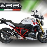 Escape compatible con Bmw R 1200 R 2015 Lc 2015-2016, Furore Nero, Escape legal, homologado, silenciador con db killer desmontable y tubo de conexión específico 