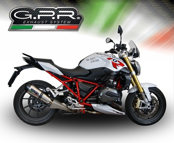 GPR escape compatible con  Bmw R 1200 R 2015 Lc 2015-2016, New Grand Prix Evo Titanium, Escape legal, homologado, silenciador con db killer desmontable y tubo de conexión específico 