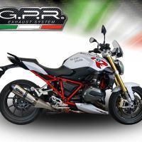 GPR escape compatible con  Bmw R 1200 R 2015 Lc 2015-2016, New Grand Prix Evo Titanium, Escape legal, homologado, silenciador con db killer desmontable y tubo de conexión específico 