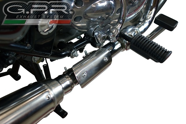 Escape compatible con Royal Enfield Continental GT 535 2014-2016, Satinox , Escape racing, silencioso con tubo de conexión 