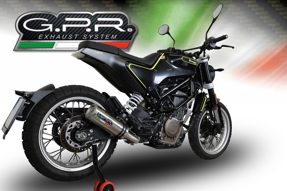 Escape compatible con Husqvarna Vitpilen 401 2018-2019, M3 Inox , Escape legal, homologado, silenciador con db killer desmontable y tubo de conexión específico 