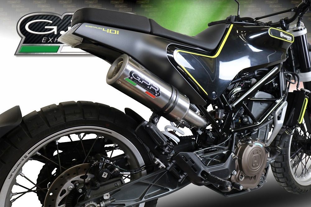 Escape compatible con Husqvarna Svartpilen 401 2018-2019, M3 Titanium Natural, Escape semi-completo homologado, con db killer extraible y catalizador 