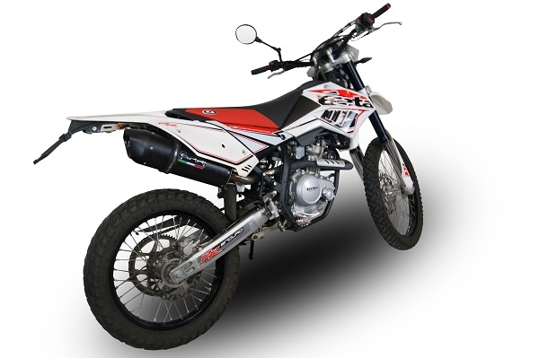 Escape compatible con Beta RR 125 Enduro Lc 4t 2010-2018, Furore Poppy, Escape legal, homologado, silenciador con db killer desmontable y tubo de conexión específico 