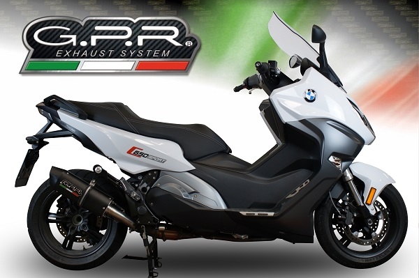 Escape compatible con Bmw C 650 Sport 2016-2020, Furore Evo4 Nero, Escape legal, homologado, silenciador con db killer desmontable y tubo de conexión específico 