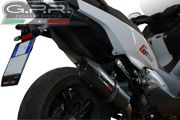 Escape compatible con Bmw C 650 Sport 2016-2020, Furore Evo4 Nero, Escape legal, homologado, silenciador con db killer desmontable y tubo de conexión específico 
