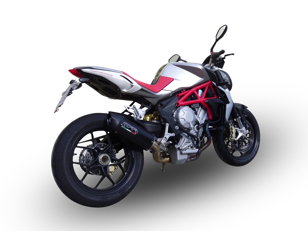 GPR escape compatible con  Mv Agusta Brutale 800 2012-2016, Furore Nero, Escape homologado, legal, con db killer extraíble, tubo de conexión y catalizador 