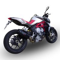 GPR escape compatible con  Mv Agusta Brutale 800 2012-2016, Furore Nero, Escape homologado, legal, con db killer extraíble, tubo de conexión y catalizador 