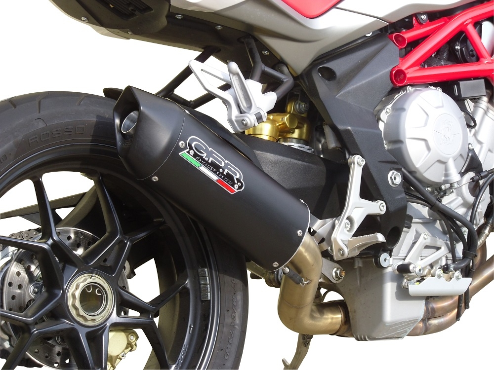 GPR escape compatible con  Mv Agusta Brutale 800 2012-2016, Furore Nero, Escape homologado, legal, con db killer extraíble, tubo de conexión y catalizador 