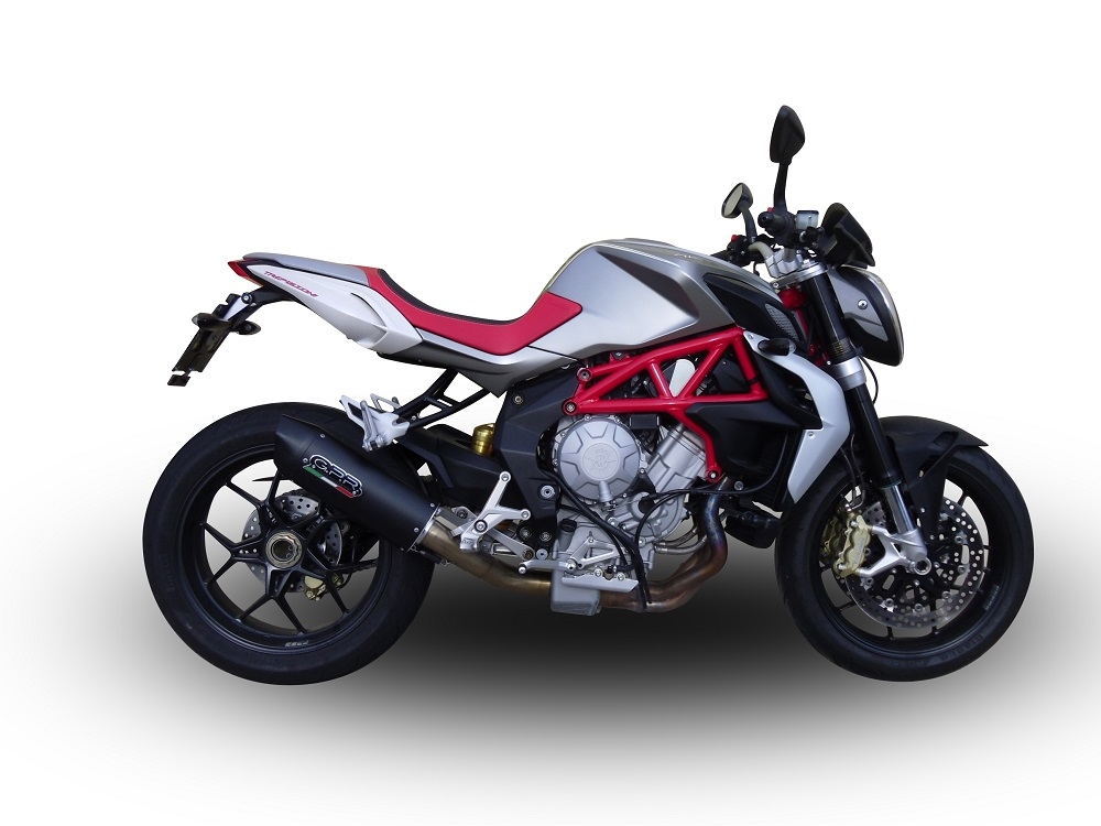 GPR escape compatible con  Mv Agusta Brutale 800 2012-2016, Furore Nero, Escape homologado, legal, con db killer extraíble, tubo de conexión y catalizador 