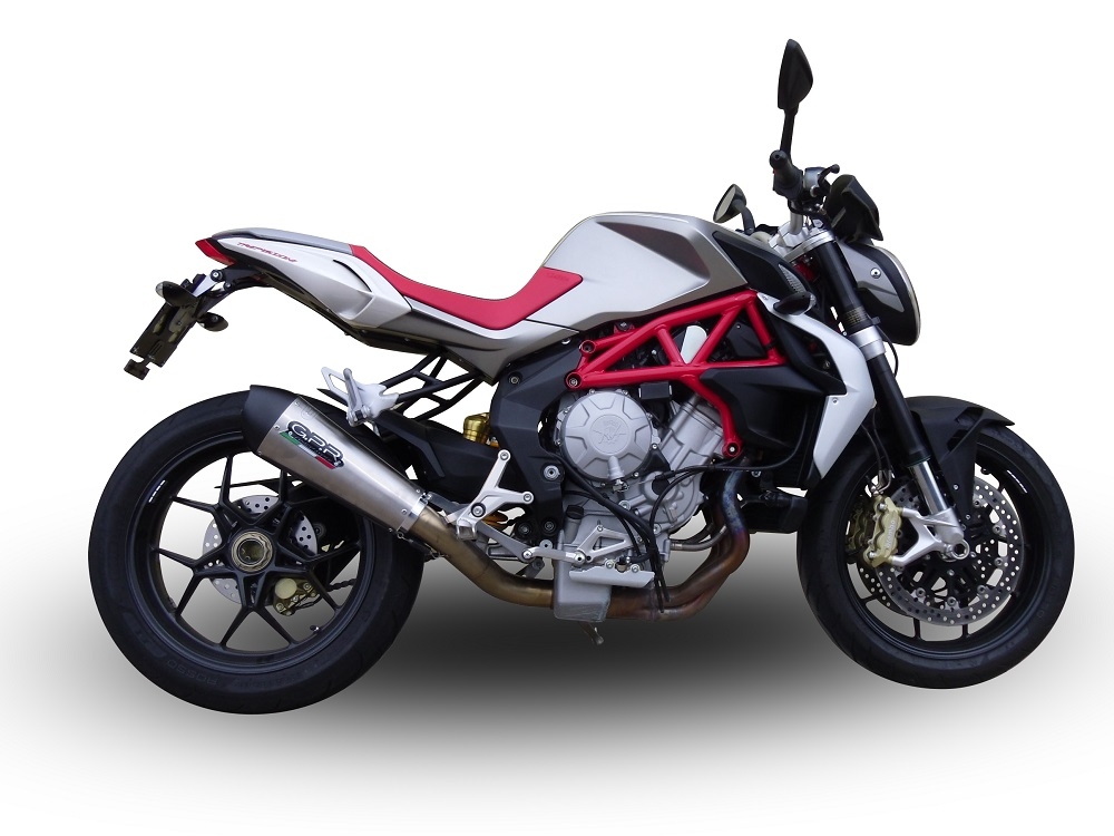 GPR escape compatible con  Mv Agusta Brutale 800 Dragster 2013-2016, New Grand Prix Evo Titanium, Escape legal, homologado, silenciador con db killer desmontable y tubo de conexión específico 