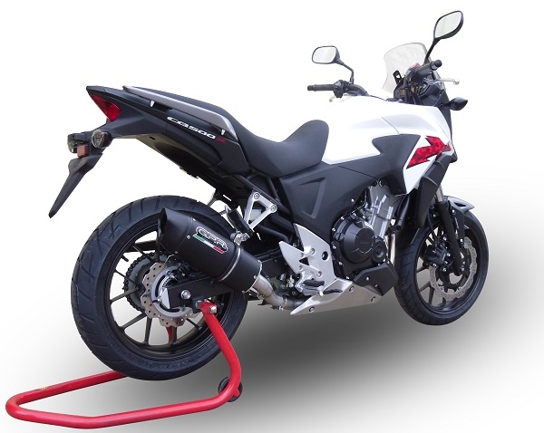 Escape compatible con Honda Cb 400 X 2013-2015, Furore Nero, Escape legal, homologado, silenciador con db killer desmontable y tubo de conexión específico 
