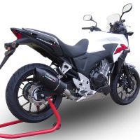 Escape compatible con Honda Cb 400 X 2013-2015, Furore Nero, Escape legal, homologado, silenciador con db killer desmontable y tubo de conexión específico 