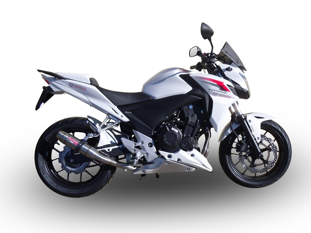 Escape compatible con Honda Cb 500 F 2021-2025, Deeptone Inox, Escape legal, homologado, silenciador con db killer desmontable y tubo de conexión específico 