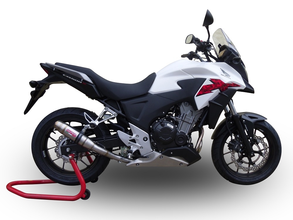 Escape compatible con Honda Cb 500 X 2019-2025, Deeptone Inox, Escape legal, homologado, silenciador con db killer desmontable y tubo de conexión específico 