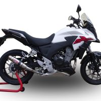 Escape compatible con Honda Cb 500 X 2019-2025, Deeptone Inox, Escape legal, homologado, silenciador con db killer desmontable y tubo de conexión específico 