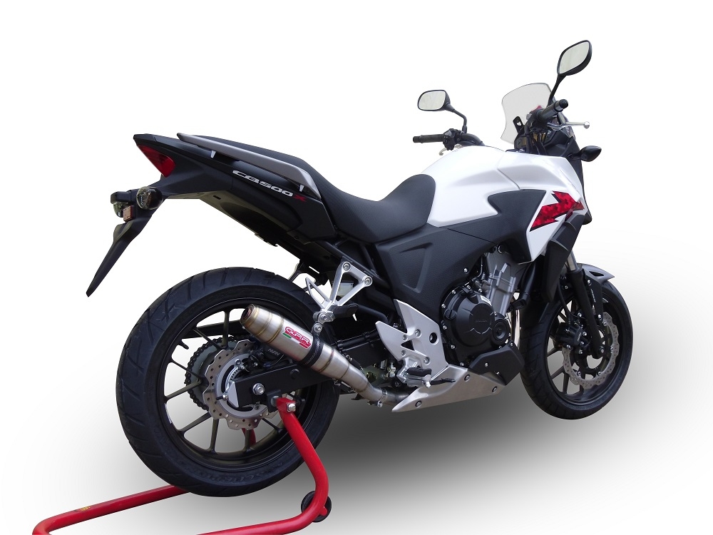 Escape compatible con Honda Cb 500 X 2019-2025, Deeptone Inox, Escape legal, homologado, silenciador con db killer desmontable y tubo de conexión específico 