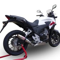 Escape compatible con Honda Cb 500 X 2019-2025, Deeptone Inox, Escape legal, homologado, silenciador con db killer desmontable y tubo de conexión específico 