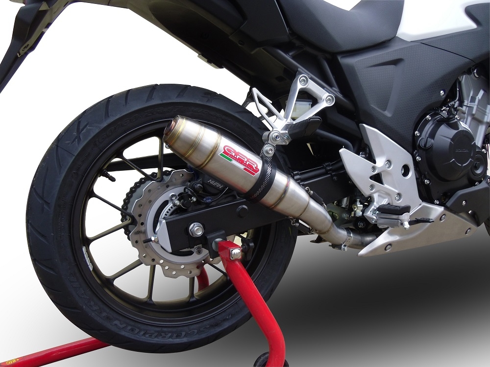 Escape compatible con Honda Cb 500 X 2019-2025, Deeptone Inox, Escape legal, homologado, silenciador con db killer desmontable y tubo de conexión específico 