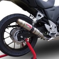Escape compatible con Honda Cb 500 X 2019-2025, Deeptone Inox, Escape legal, homologado, silenciador con db killer desmontable y tubo de conexión específico 