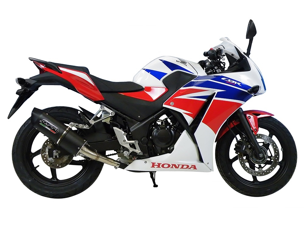 Escape compatible con Honda Cbr 300 R 2014-2016, Furore Nero, Escape racing, silenciador con tubo de conexion, articulo sin homologacion 