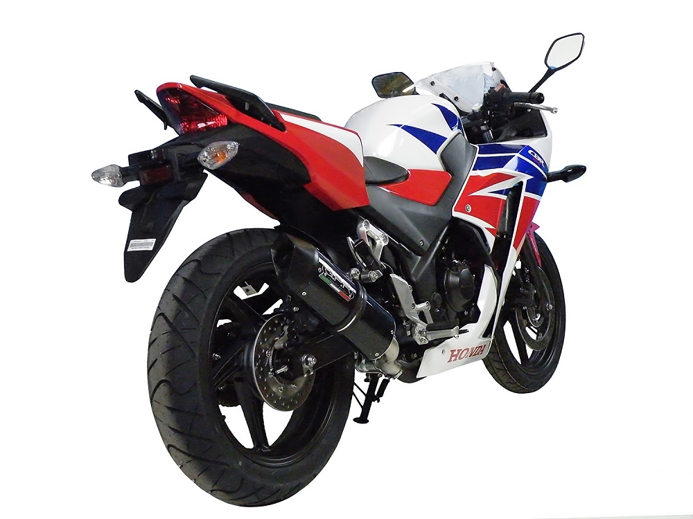 Escape compatible con Honda Cbr 300 R 2014-2016, Furore Nero, Escape racing, silenciador con tubo de conexion, articulo sin homologacion 