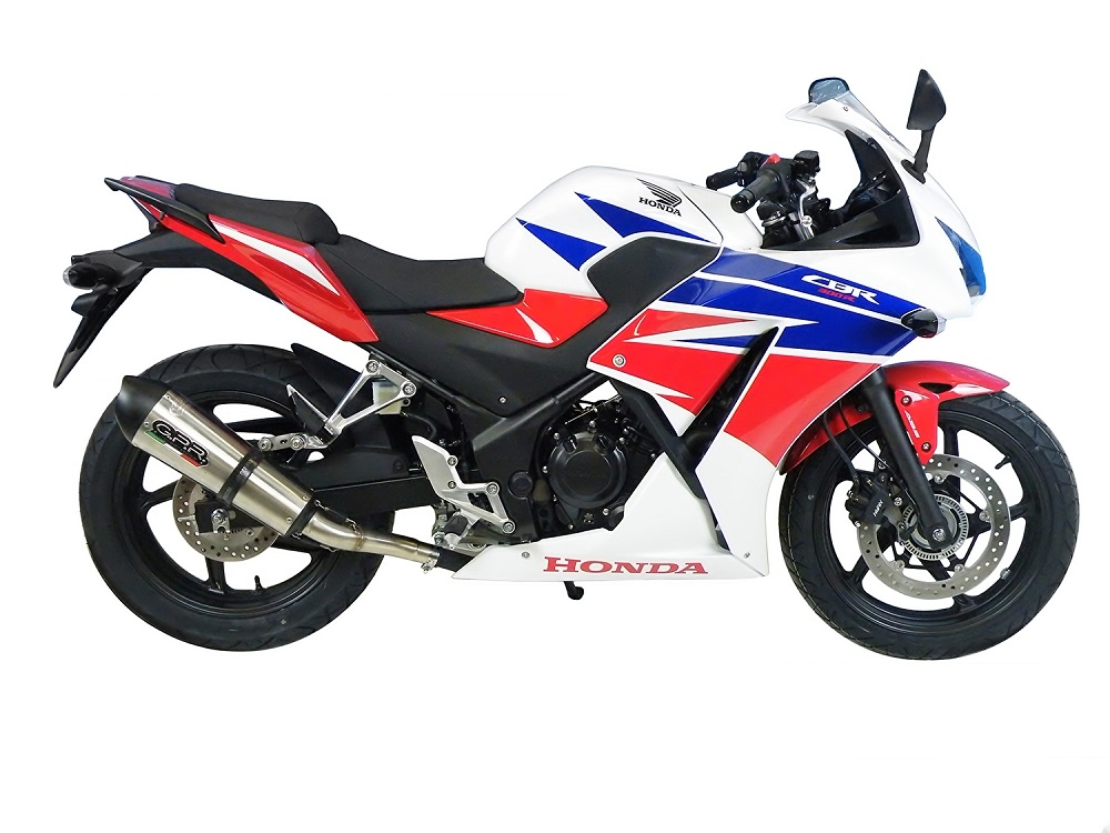 GPR escape compatible con  Honda Cbr 300 R 2014-2016, New Grand Prix Evo Titanium, Escape racing, silenciador con tubo de conexion, articulo sin homologacion 