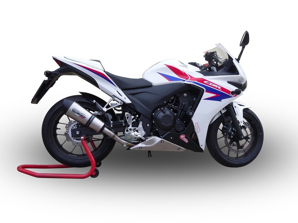 Escape compatible con Honda Cbr 500 R 2019-2022, GP Evo4 Titanium, Escape legal, homologado, silenciador con db killer desmontable y tubo de conexión específico 