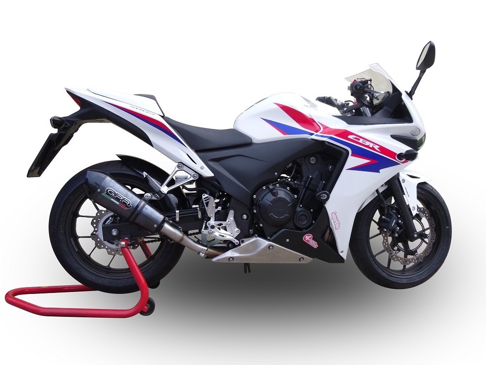 GPR escape compatible con  Honda Cbr 500 R 2023-2024, New Grand Prix Evo Poppy, Escape legal, homologado, silenciador con db killer desmontable y tubo de conexión específico 