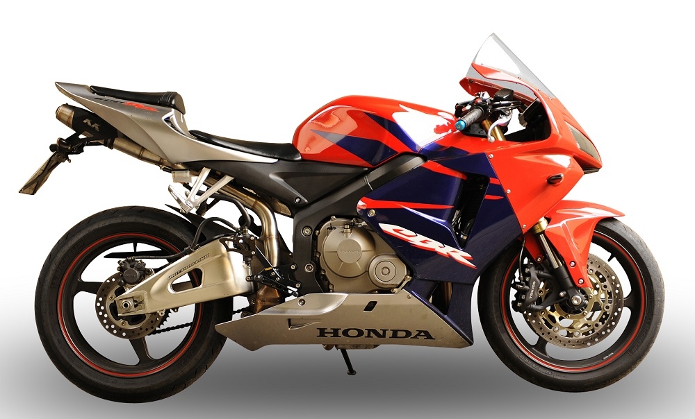 Escape compatible con Honda Cbr 600 Rr 2007-2018, Deeptone Inox, Escape legal, homologado, silenciador con catalizador, db killer desmontable y tubo de conexión específico 