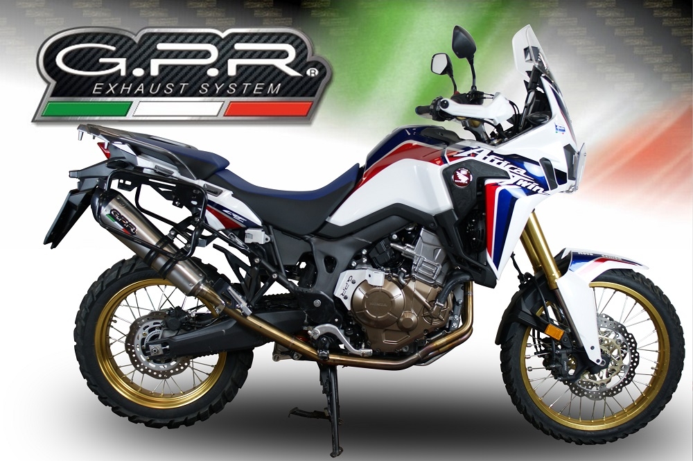 GPR escape compatible con  Honda Crf 1000 L Africa Twin 2015-2017, New Grand Prix Evo Titanium, Escape legal, homologado, silenciador con db killer desmontable y tubo de conexión específico 