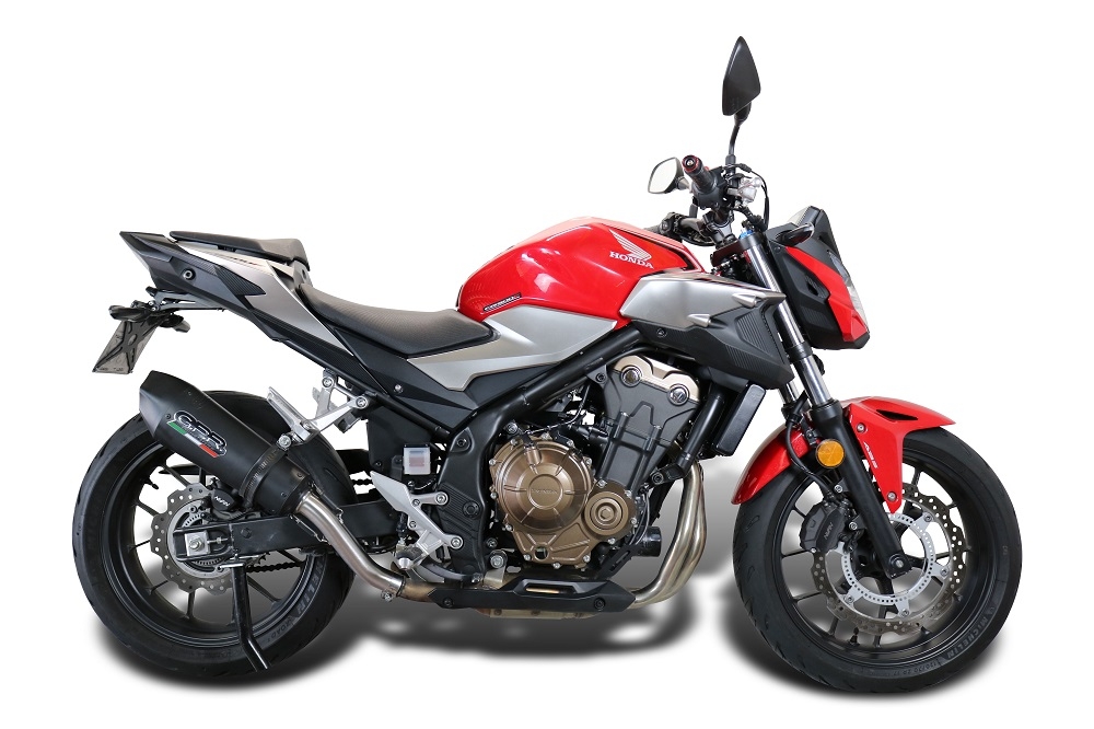 GPR escape compatible con  Honda Cb 500 F 2021-2025, New Grand Prix Evo Black Titanium, Escape legal, homologado, silenciador con db killer desmontable y tubo de conexión específico 