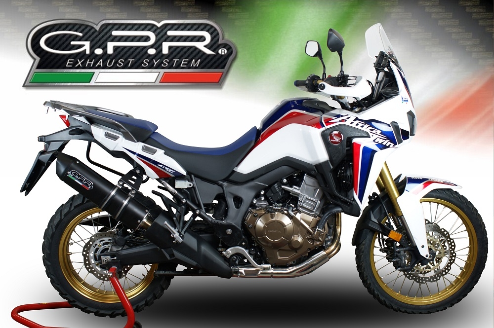 Escape compatible con Honda Crf 1000 L Africa Twin 2015-2017, Furore Nero, Escape legal, homologado, silenciador con db killer desmontable y tubo de conexión específico 