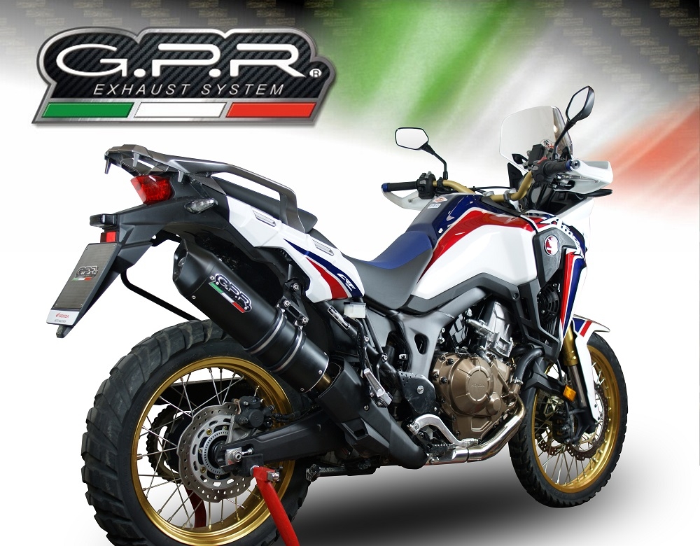 Escape compatible con Honda Crf 1000 L Africa Twin 2015-2017, Furore Nero, Escape legal, homologado, silenciador con db killer desmontable y tubo de conexión específico 