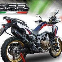 Escape compatible con Honda Crf 1000 L Africa Twin 2015-2017, Furore Nero, Escape legal, homologado, silenciador con db killer desmontable y tubo de conexión específico 