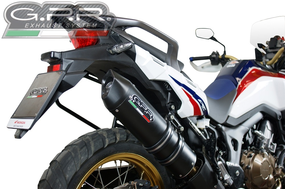 Escape compatible con Honda Crf 1000 L Africa Twin 2015-2017, Furore Nero, Escape legal, homologado, silenciador con db killer desmontable y tubo de conexión específico 