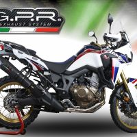 Escape compatible con Honda Crf 1000 L Africa Twin 2015-2017, Gpe Ann. Black titanium, Escape legal, homologado, silenciador con db killer desmontable y tubo de conexión específico 